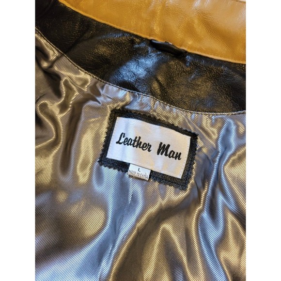 Women's Black Tan Leather Moto Jacket Sz M/L Biker Rocker Beautiful! NWT - Picture 8 of 16